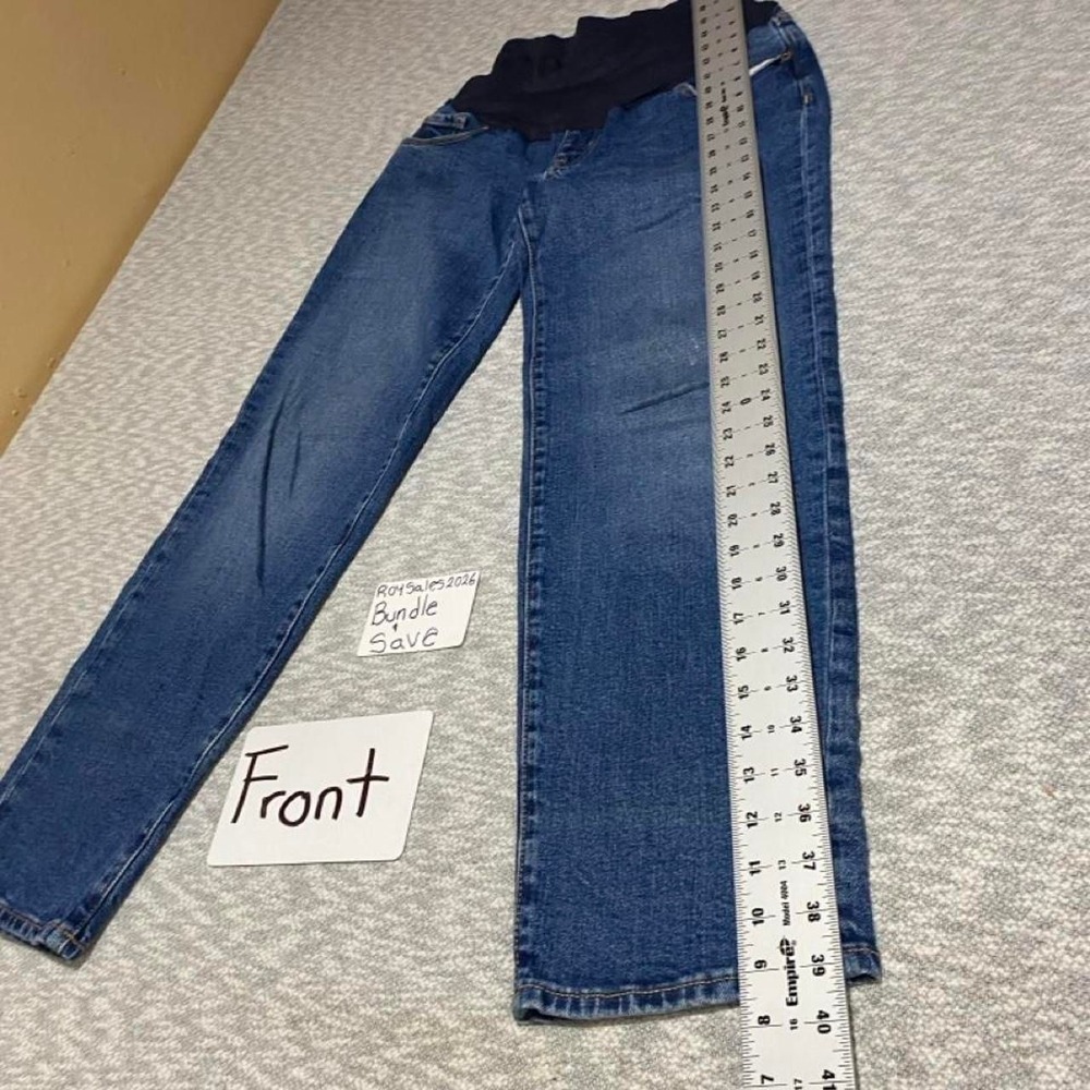Old Navy Blue maternity jeans with stretchy waistband women 4. SKU-C167